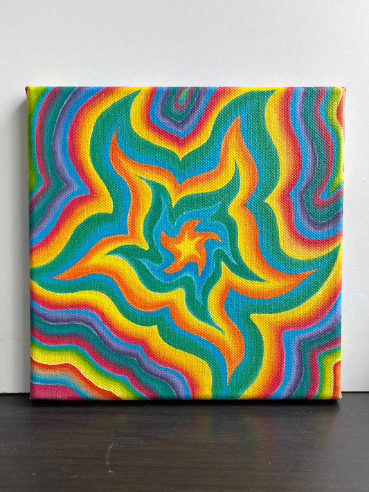 "Expanding Rainbow Star" painting