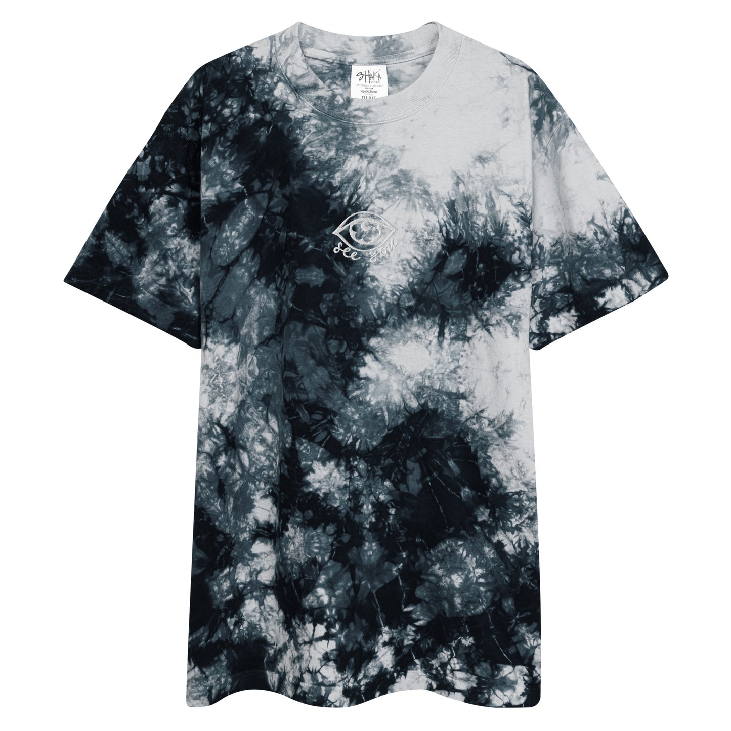 "eye see you" Oversized tie-dye t-shirt