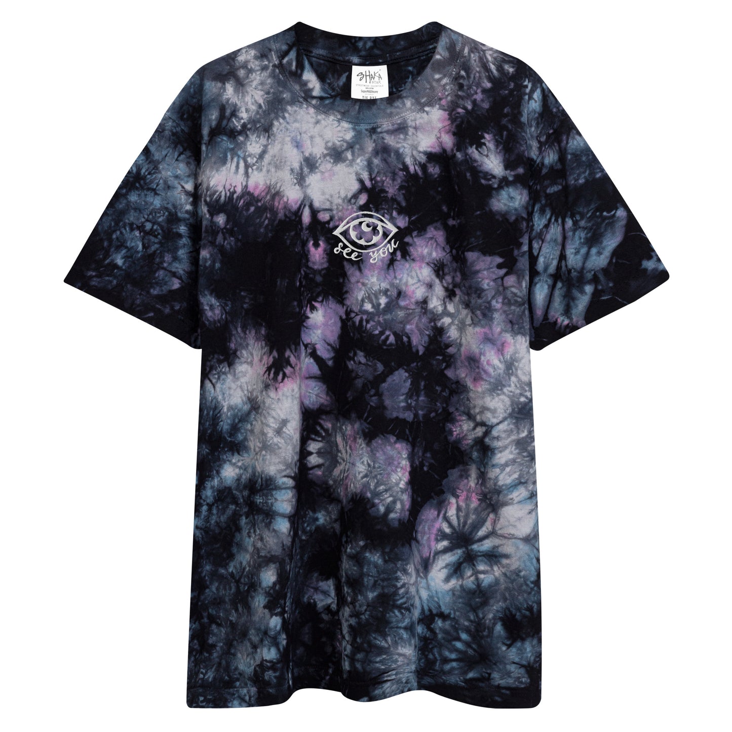 "eye see you" Oversized tie-dye t-shirt