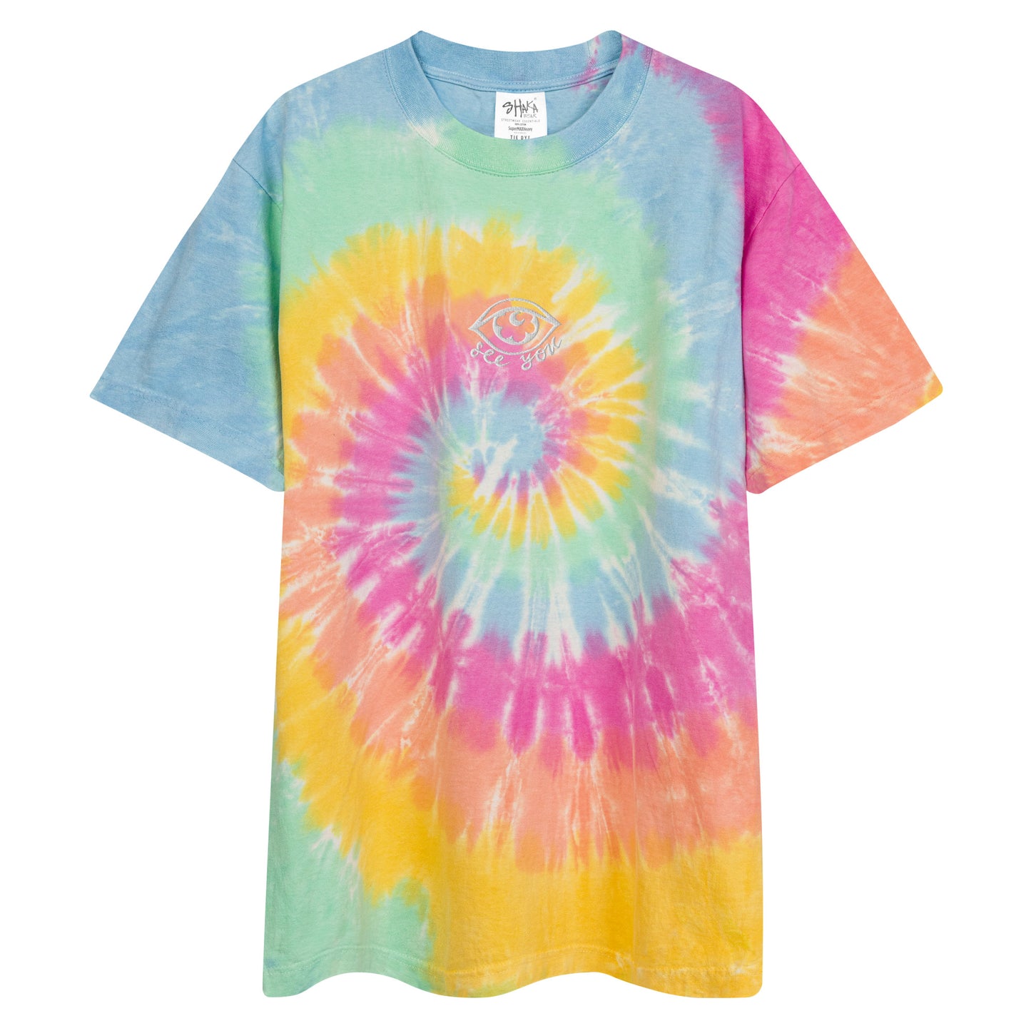 "eye see you" Oversized tie-dye t-shirt