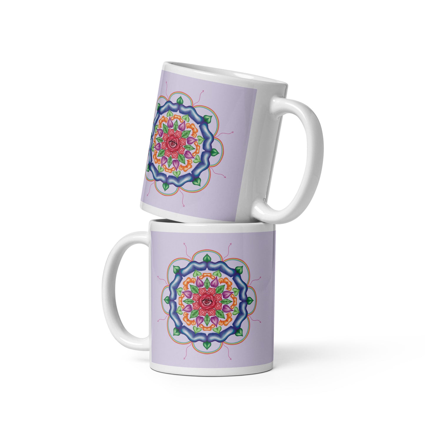 "Petal Prism" White glossy mug