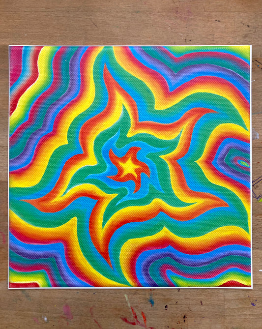 "Expanding Rainbow Star" print